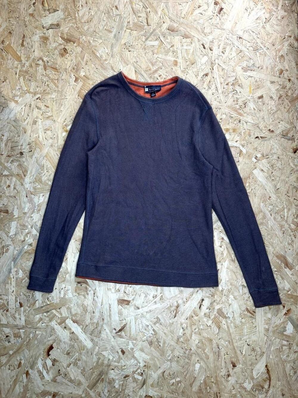 Island Sands Reversible Thermal Shirt Mens Medium Gray Orange Long Sleeve Cotton